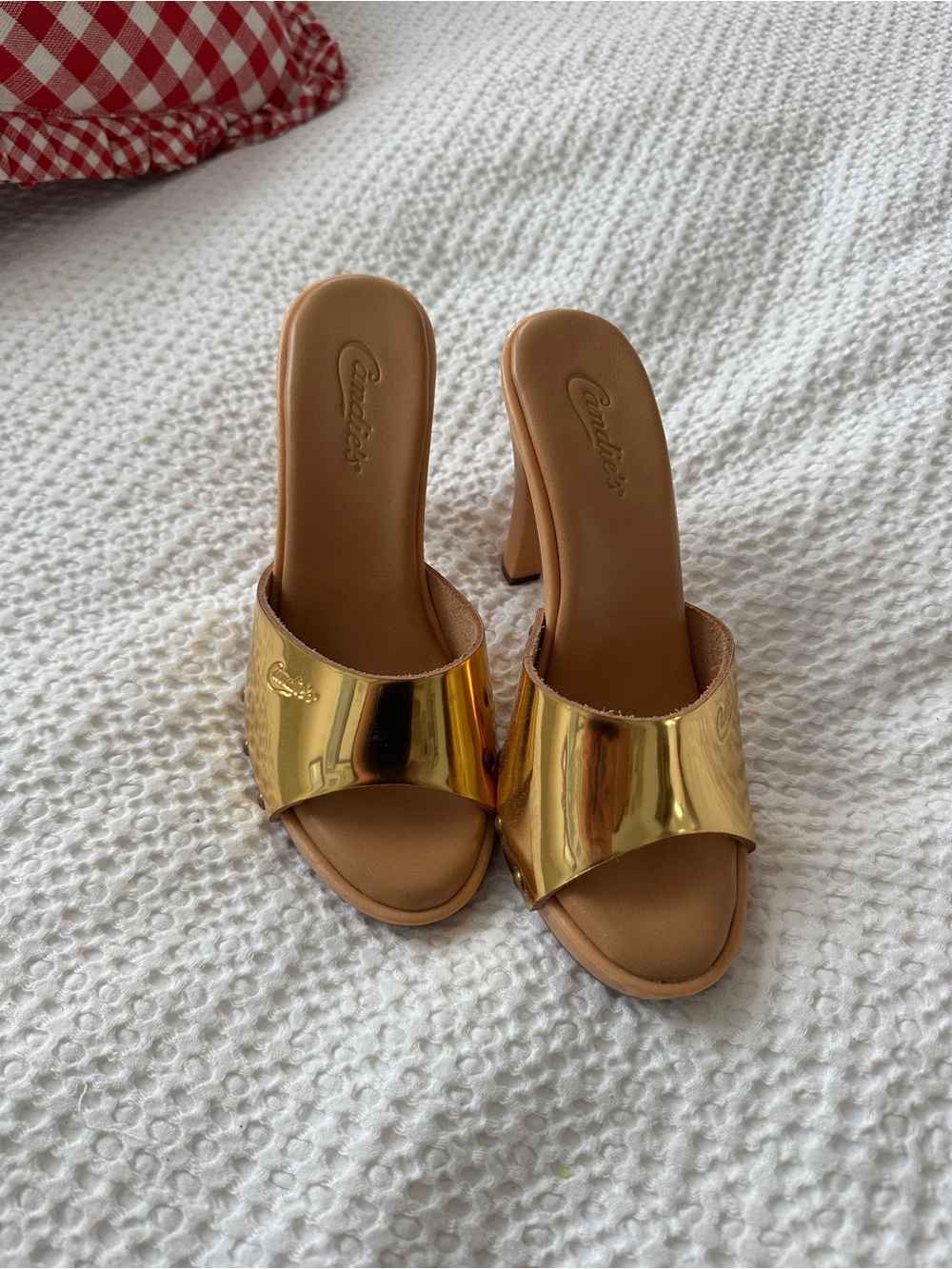 New Candies Clog Gold Heels